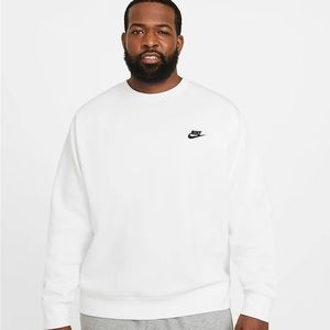 Nike Sportswear Club Fleece Crew, White, Small